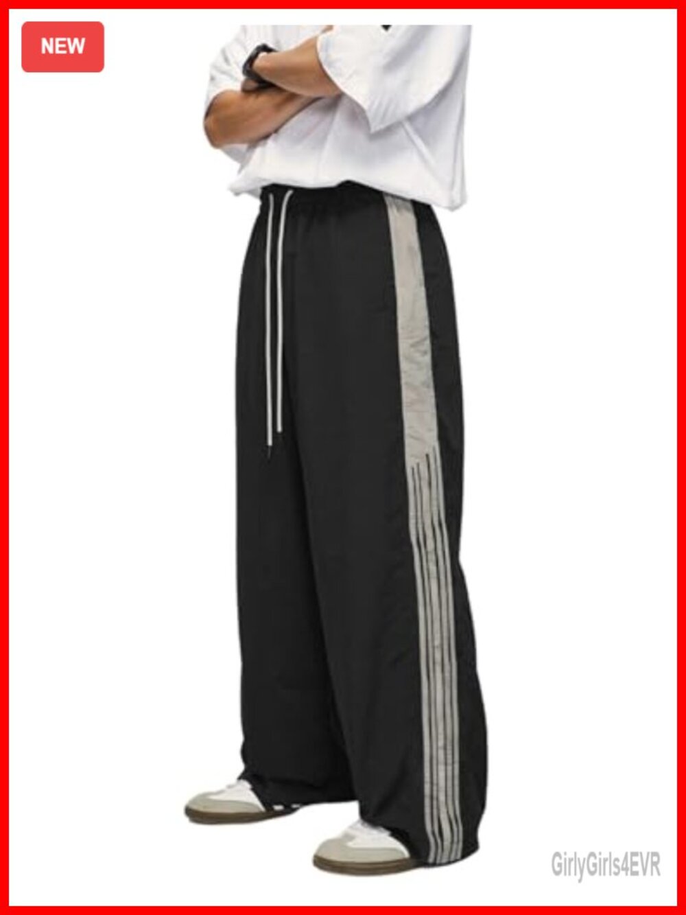 Wide Leg Baggy Sweatpants Cotton Nylon Parachute Cargo Pants Y2K